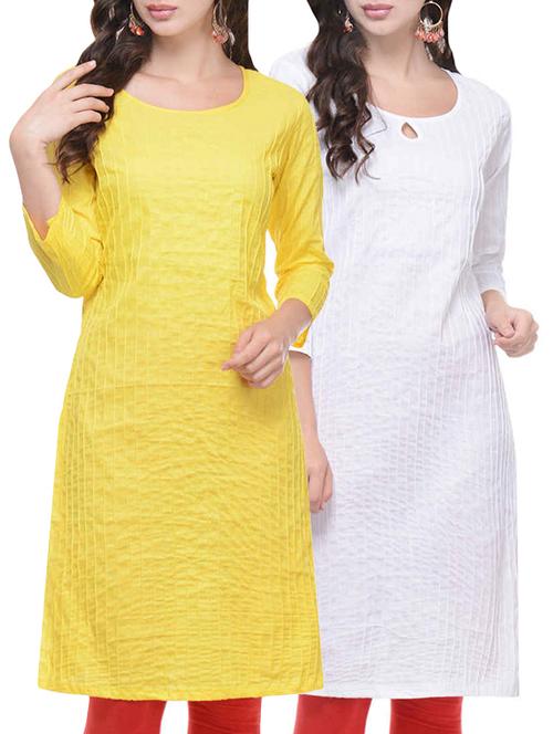makxziya solid cotton combos kurta - 14494280 - Very Small Image - 1