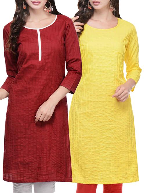 makxziya multi colored cotton combos kurta - 14494282 - Very Small Image - 1