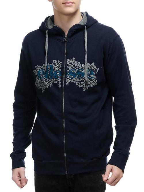 navy blue cotton chest print sweatshirt - 14494604 - Very Small Image - 1