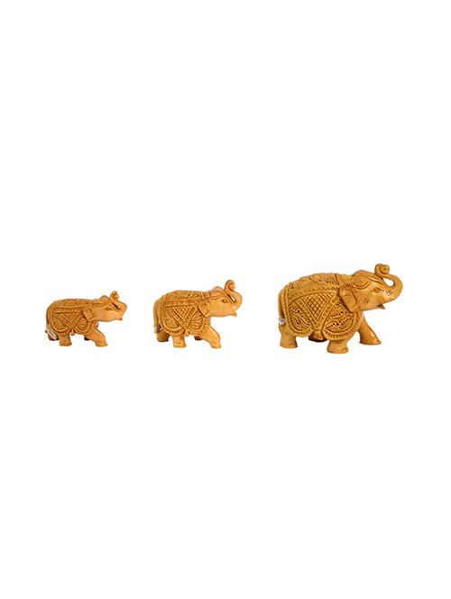 decorative wooden statue of elephants handicrafts product - 14496331 - Very Small Image - 1