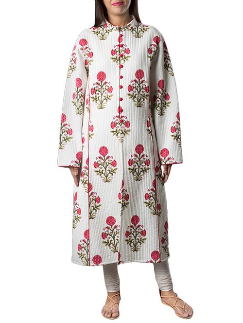 pink lemon white cotton quilted jacket - 14497008 - Very Small Image - 1