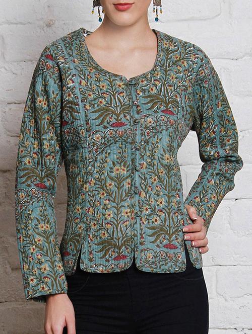 pink lemon green cotton quilted jacket - 14497014 - Very Small Image - 1