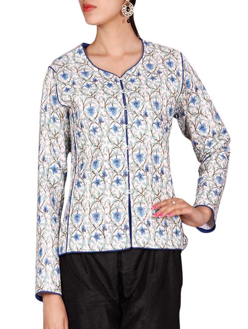 pink lemon white cotton quilted jacket - 14497029 - Very Small Image - 1