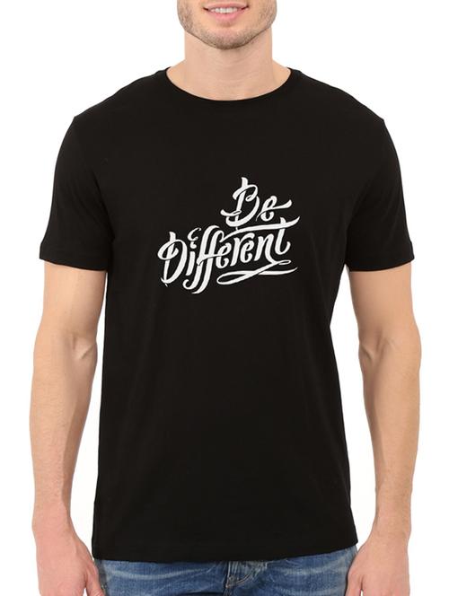 black cotton chest print tshirt - 14497429 - Very Small Image - 1