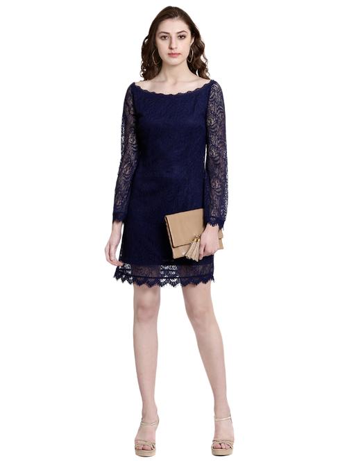 navy blue lace sheath dress - 14497672 - Very Small Image - 1