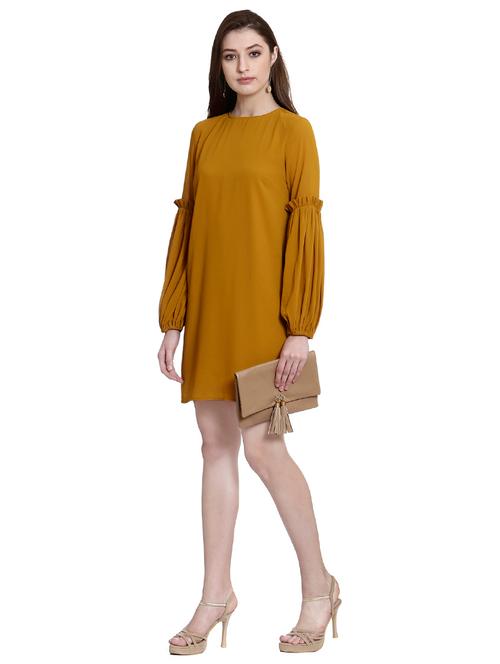 solid yellow shift dress - 14497691 - Very Small Image - 1