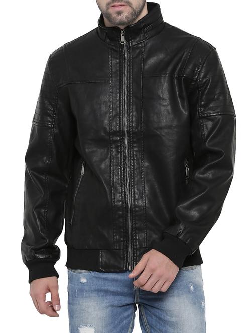 black leather biker jacket - 14498218 - Very Small Image - 1