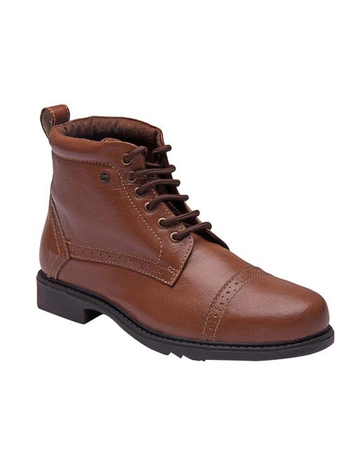 brown leather high ankle boots - 14498777 - Very Small Image - 1