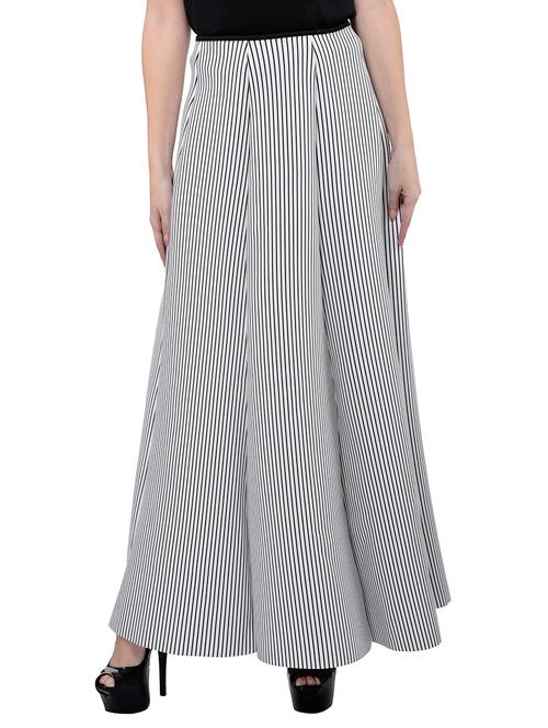 white striped flared skirt - 14500982 - Very Small Image - 1