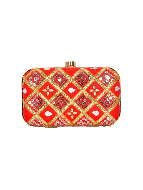 red polyester box clutch - 14503976 - Very Small Image - 1