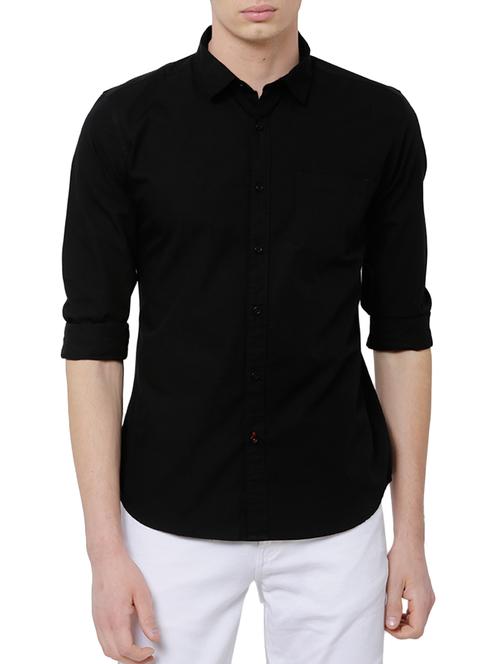 black cotton casual shirt - 14505516 - Very Small Image - 1
