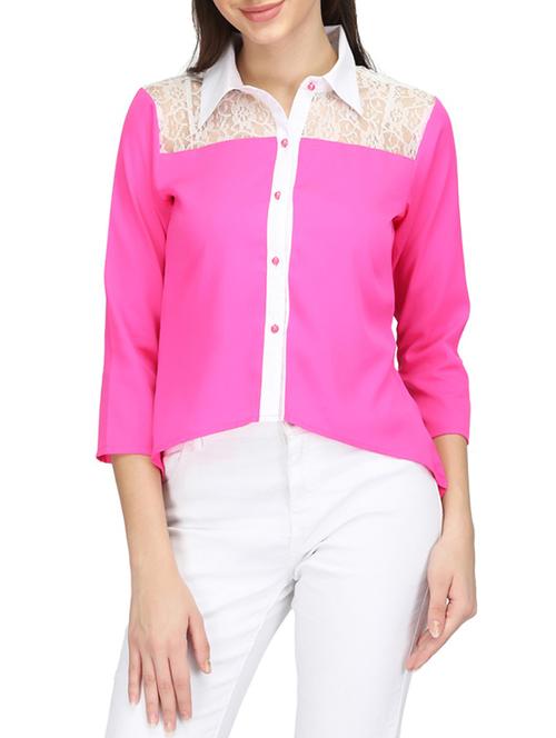 mesh yoke asymmetric shirt - 14506302 - Very Small Image - 1
