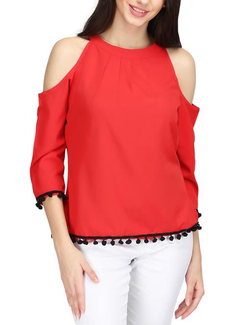 women's straight round neck top - 14506309 - Very Small Image - 1