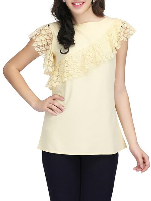 women's ruffle boat neck top - 14506310 - Very Small Image - 1