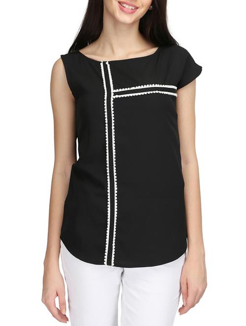 women's straight round neck top - 14506346 - Very Small Image - 1