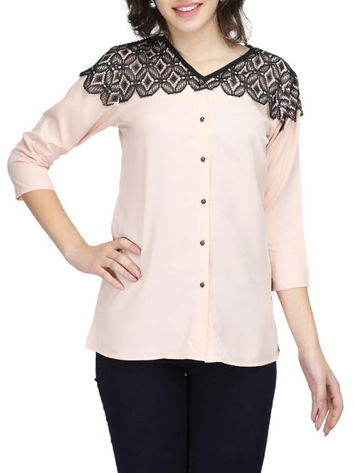 women's straight v neck top - 14506354 - Very Small Image - 1