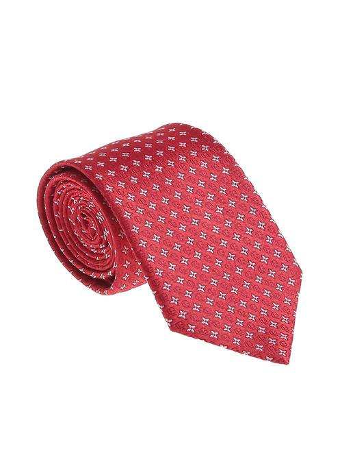 red micro silk fabric tie with cuff link and pocket square - 14506843 - Very Small Image - 1