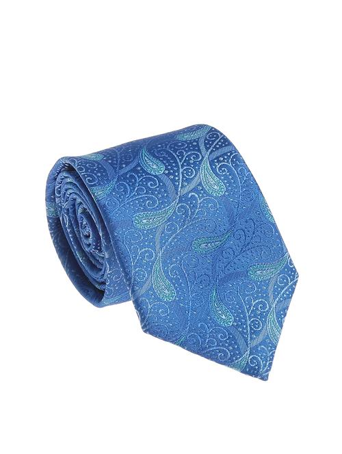 blue  micro silk fabric tie with cuff link and pocket square - 14506864 - Very Small Image - 1