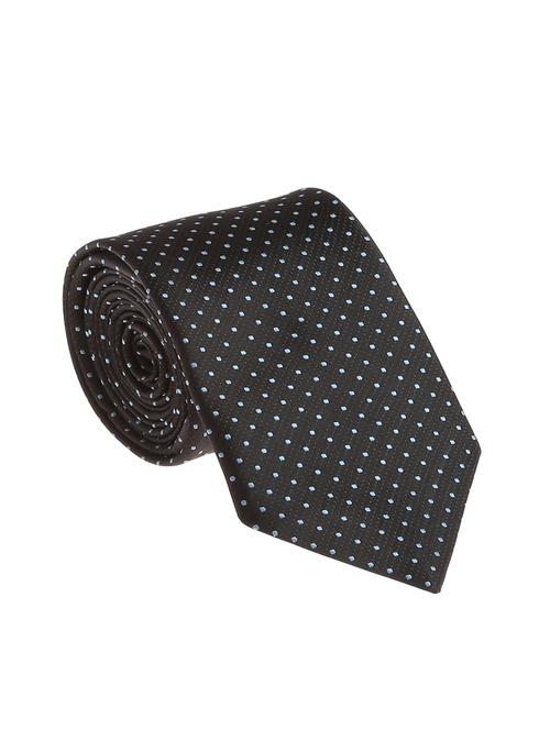 Black Micro Silk Fabric Tie With Cuff Link And Pocket Square - 14506885 - Very Small Image - 1