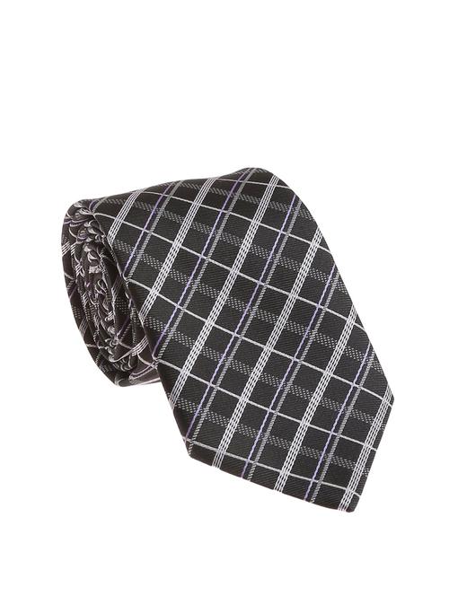 black  micro silk fabric tie with cuff link and pocket square - 14506911 - Very Small Image - 1