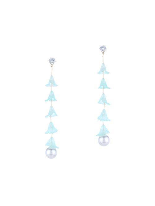 blue brass drop earring - 14509694 - Very Small Image - 1