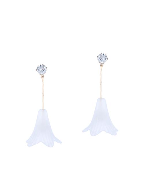 white brass drop earring - 14509695 - Very Small Image - 1