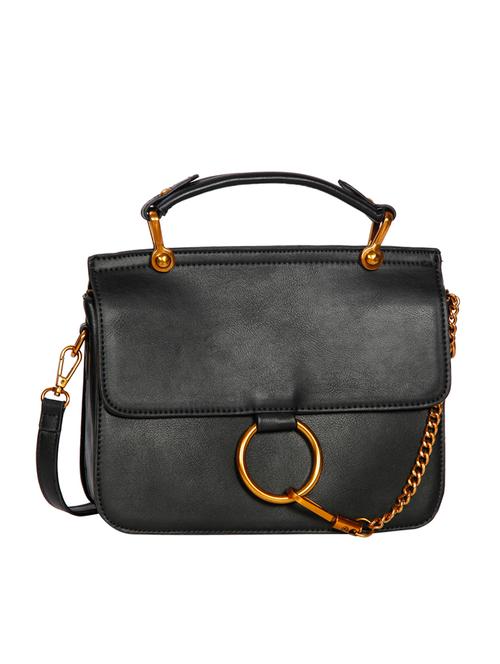 Black Leatherette Regular Sling Bag - 14511224 - Very Small Image - 1