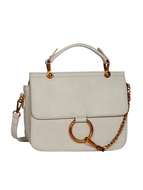 White Leatherette Regular Sling Bag - 14511226 - Very Small Image - 1