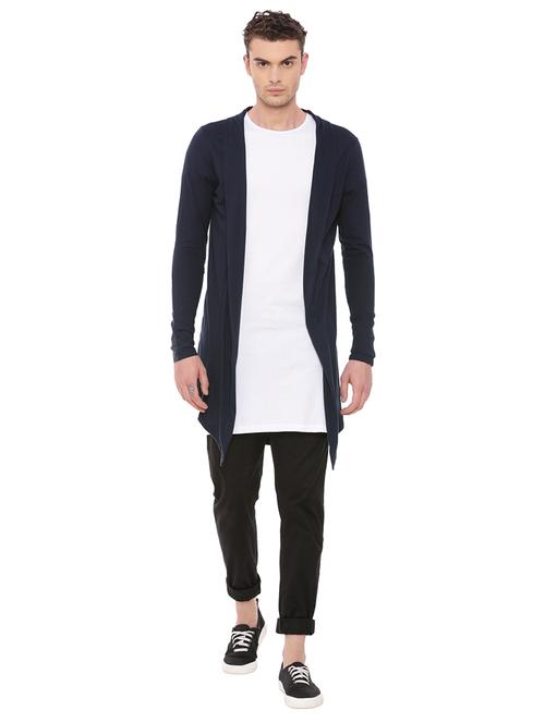 navy blue cotton shrug - 14512261 - Very Small Image - 1