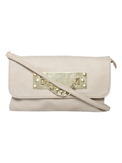 beige leatherette  regular sling bag - 14512830 - Very Small Image - 1