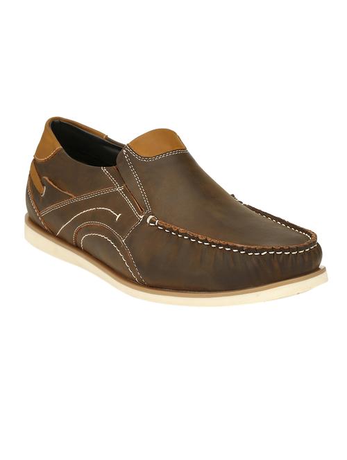 brown leatherette slip on loafer - 14513175 - Very Small Image - 1
