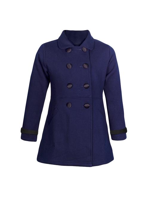 navy blue fleece trench coat - 14513677 - Very Small Image - 1