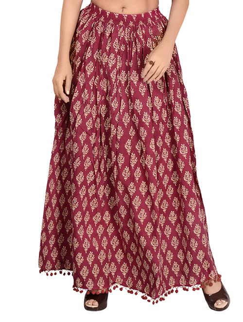 red cotton flared skirt - 14513709 - Very Small Image - 1