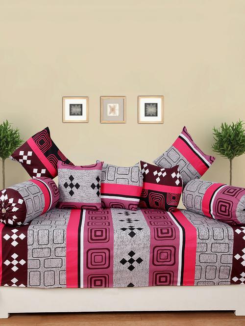 cotton printed 8 pieces diwan set - 14515864 - Very Small Image - 1