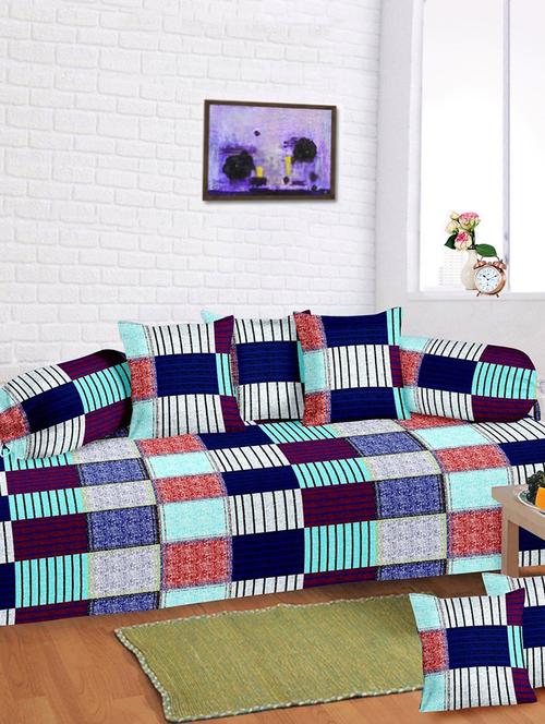 cotton printed 8 pieces diwan set - 14515904 - Very Small Image - 1