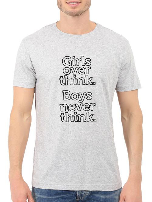 grey cotton front print t-shirt - 14516326 - Very Small Image - 1