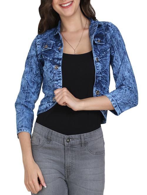 blue denim shrug - 14517613 - Very Small Image - 1
