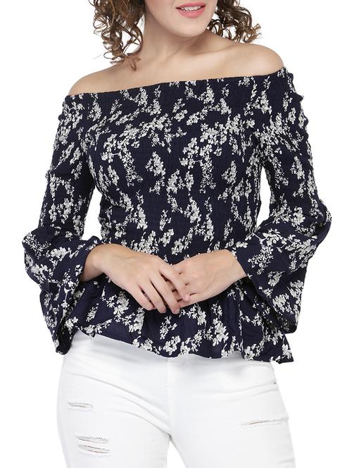 navy blue viscose top - 14518678 - Very Small Image - 1