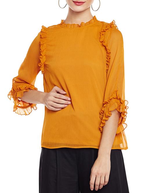 yellow ruffled top - 14518696 - Very Small Image - 1