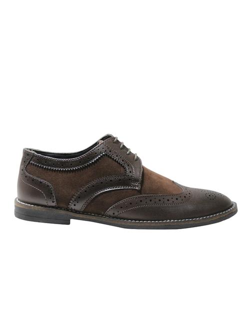 brown leatherette lace-up derby - 14518806 - Very Small Image - 1