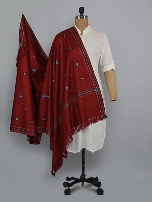 maroon colored shawl - 14521642 - Very Small Image - 1