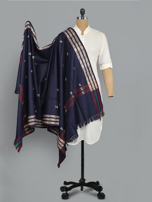 blue acro wool shawl - 14521675 - Very Small Image - 1