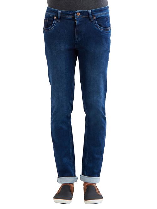 blue cotton washed jeans - 14525643 - Very Small Image - 1