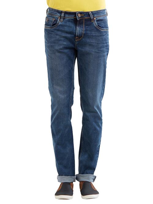 blue cotton washed jeans - 14525644 - Very Small Image - 1
