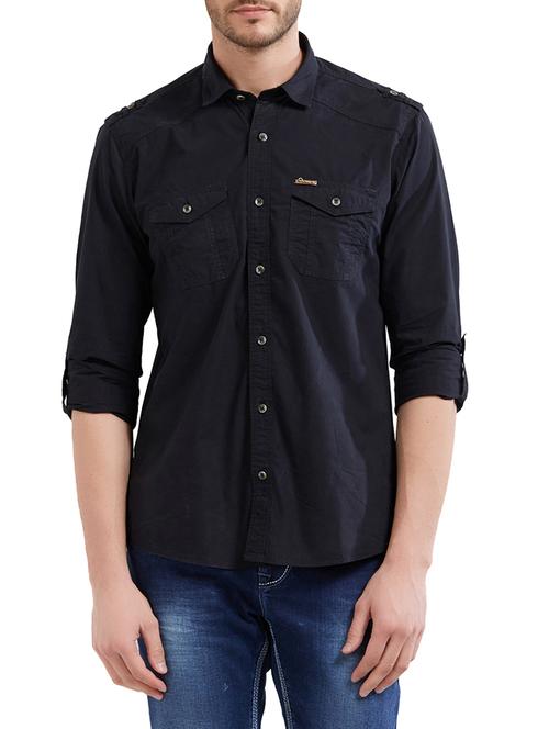 black cotton casual shirt - 14525702 - Very Small Image - 1