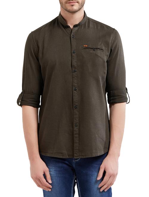 green cotton casual shirt - 14525721 - Very Small Image - 1