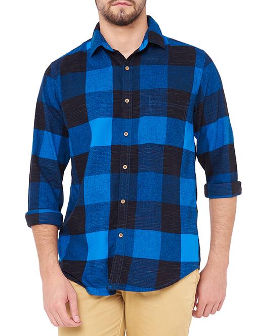 blue cotton casual shirt - 14527176 - Very Small Image - 1