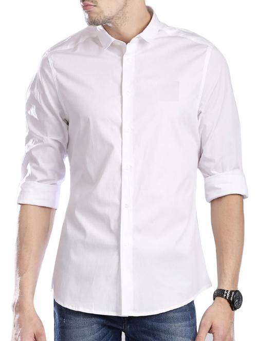 white cotton casual shirt - 14528100 - Very Small Image - 1