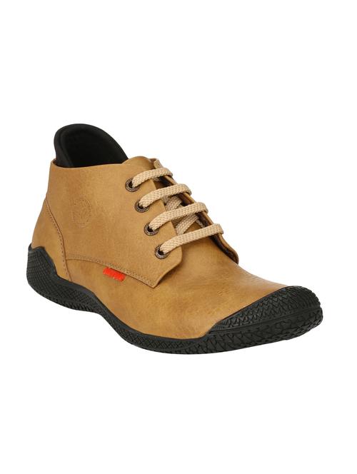 Tan Leatherette Lace Up Shoe - 14528680 - Very Small Image - 1