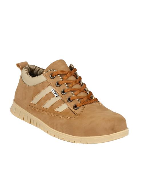 beige leatherette lace up shoe - 14528693 - Very Small Image - 1